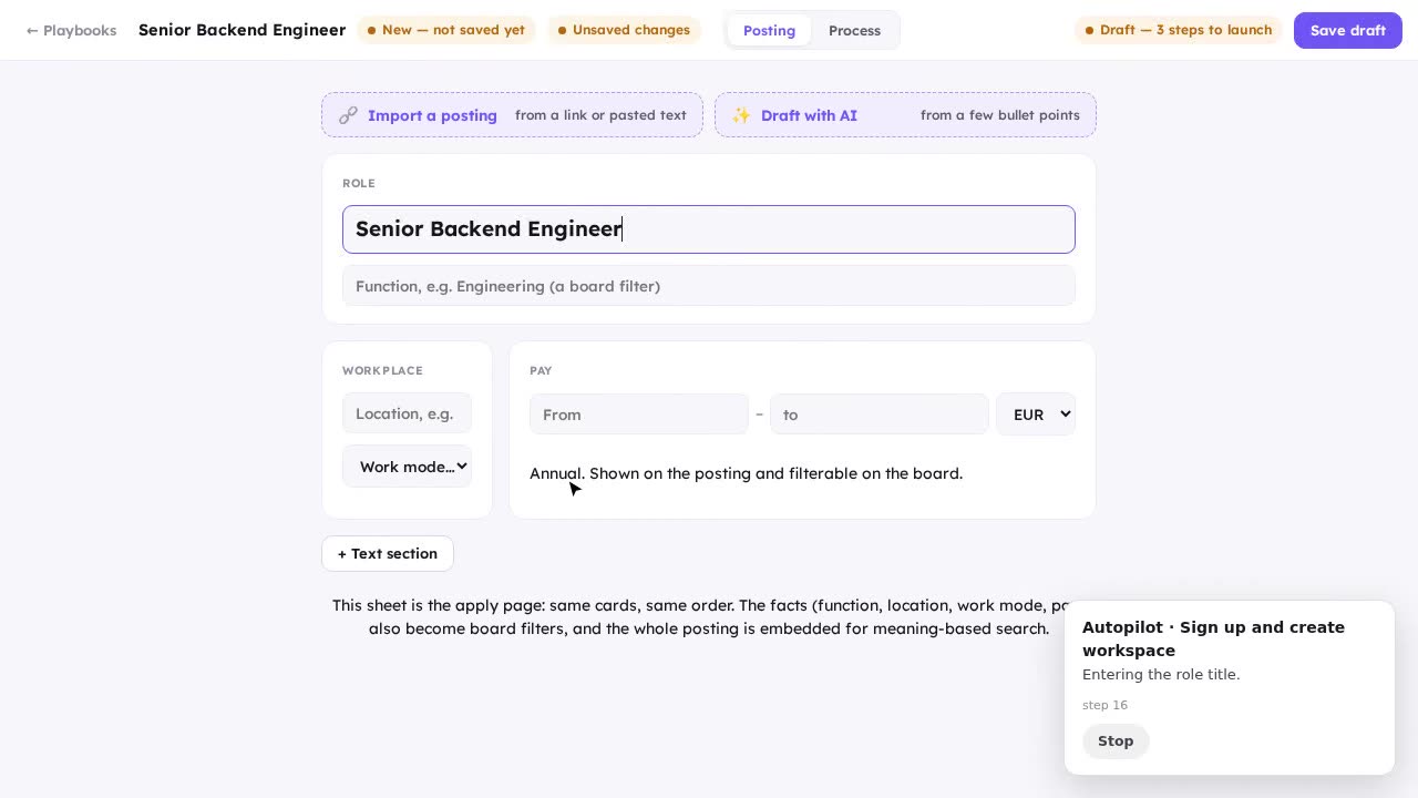 Playboox · create a hiring playbook